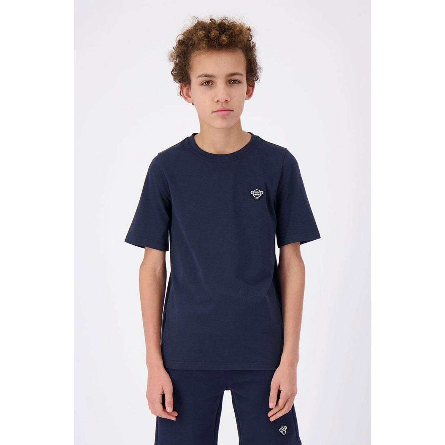 BLACK BANANAS T-shirt blauw Jongens Katoen Ronde hals Effen 140