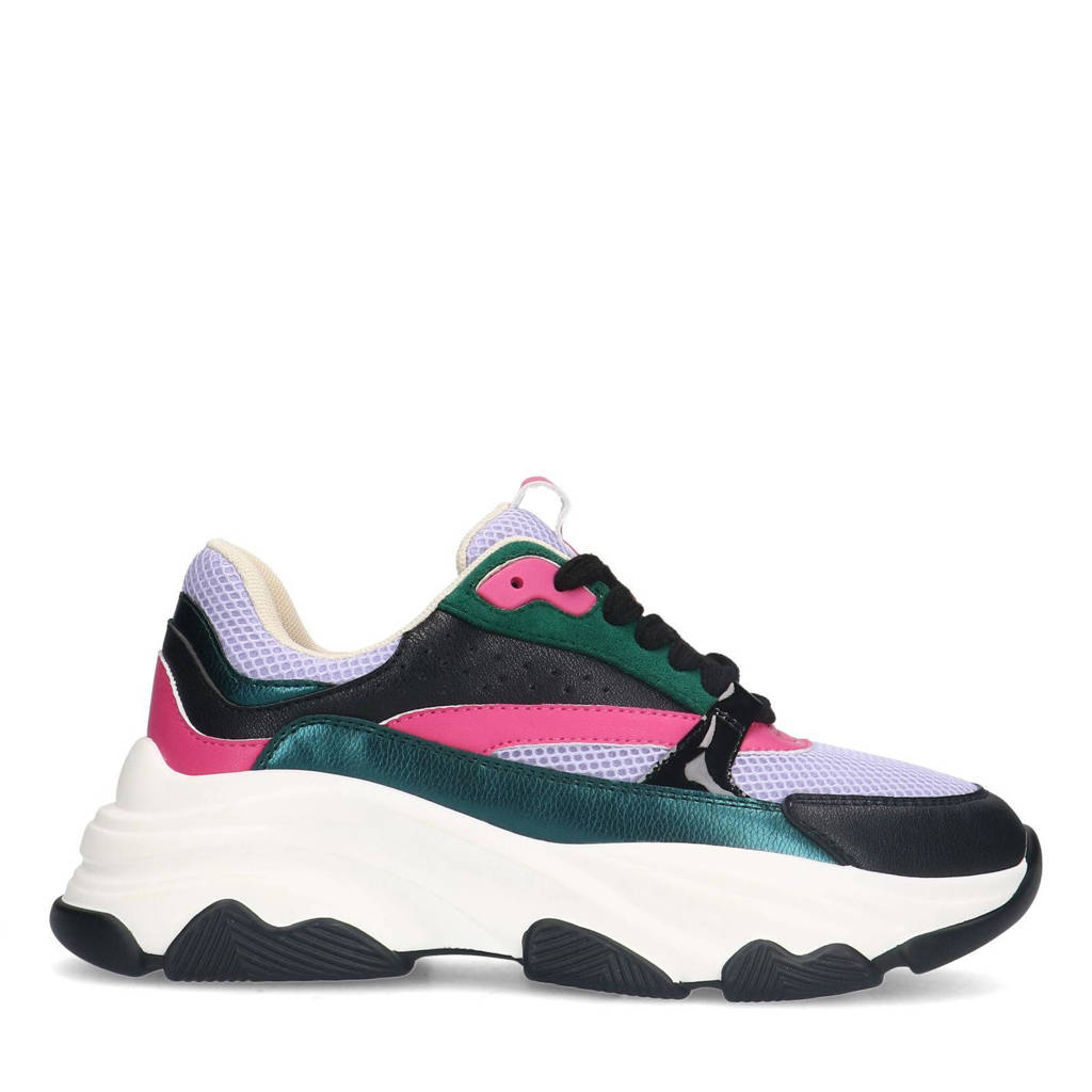 Sacha chunky sneakers zwart/roze wehkamp