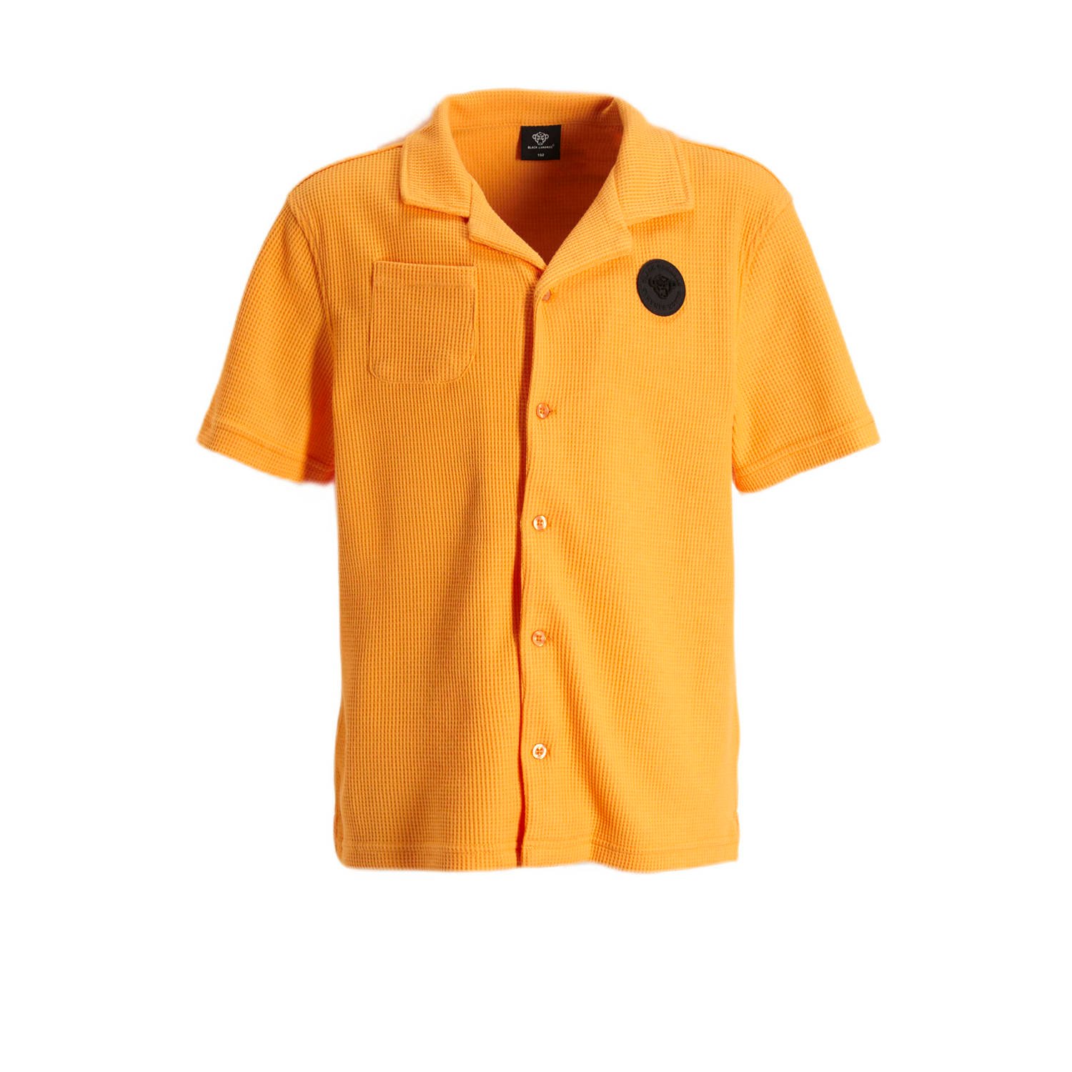 BLACK BANANAS T-shirt JR. WAFFLE oranje Overhemd Jongens Katoen Klassieke kraag 140