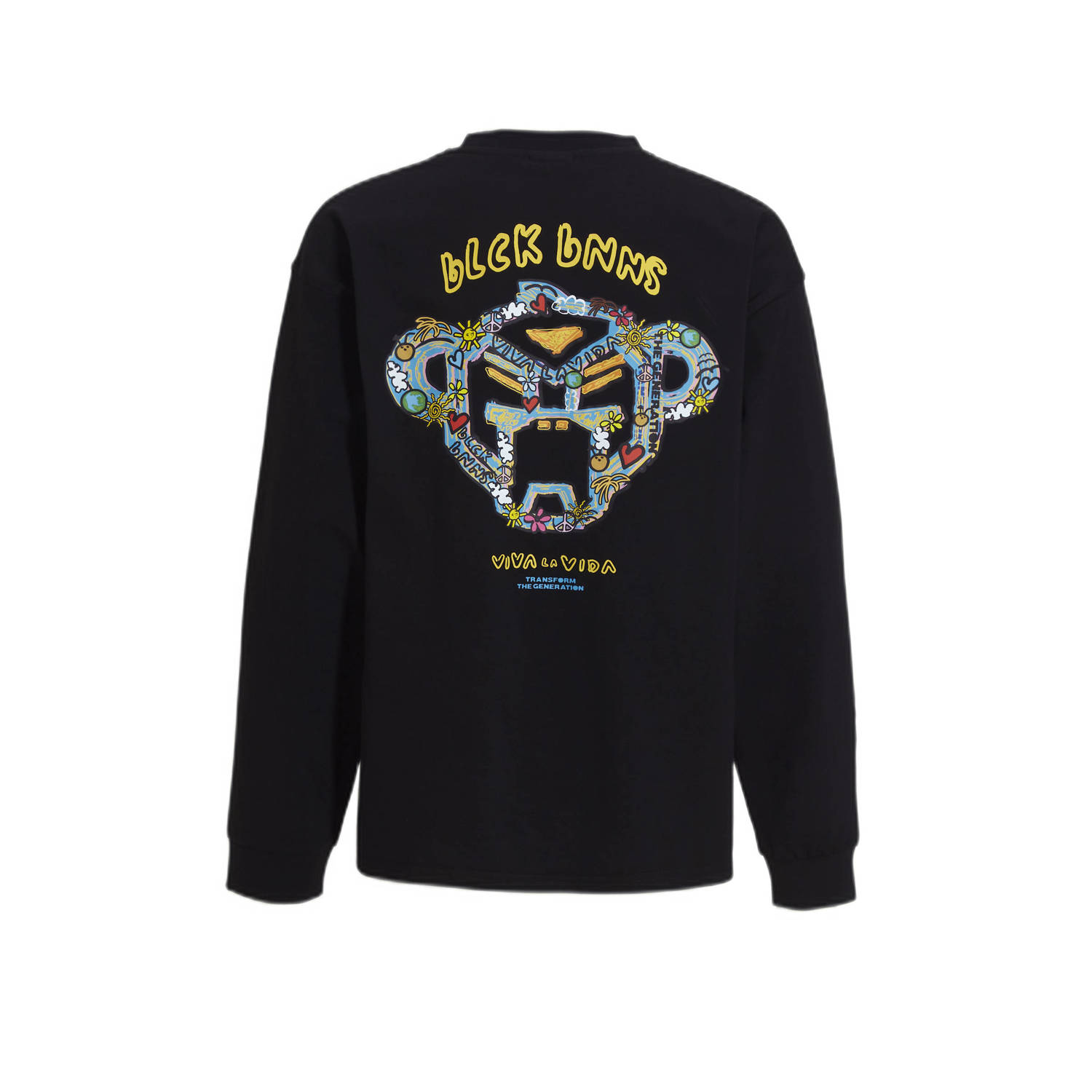 BLACK BANANAS longsleeve JR. CRAYON met printopdruk zwart