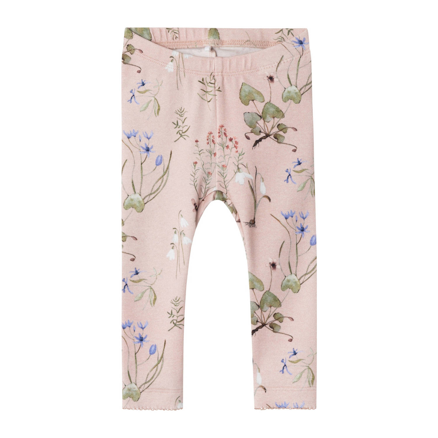 Name it BABY skinny broek NBFBOSSA met all over print zachtroze multicolor Meisjes Biologisch katoen 56