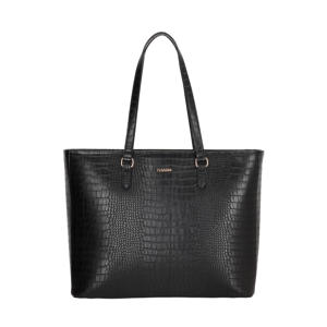 shopper Midwood met crocoprint zwart