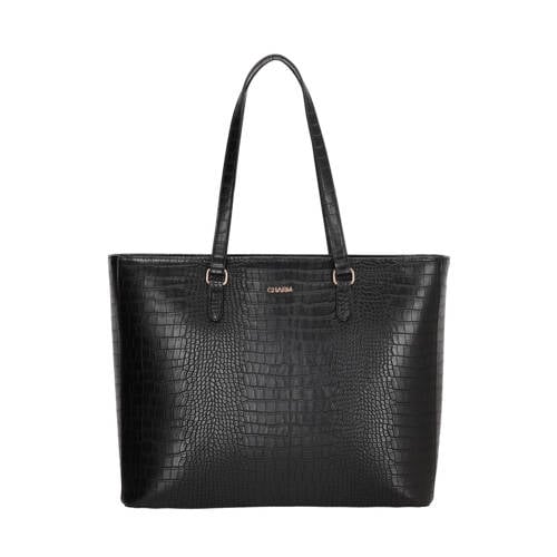 Charm London shopper Midwood met crocoprint zwart afbeelding
