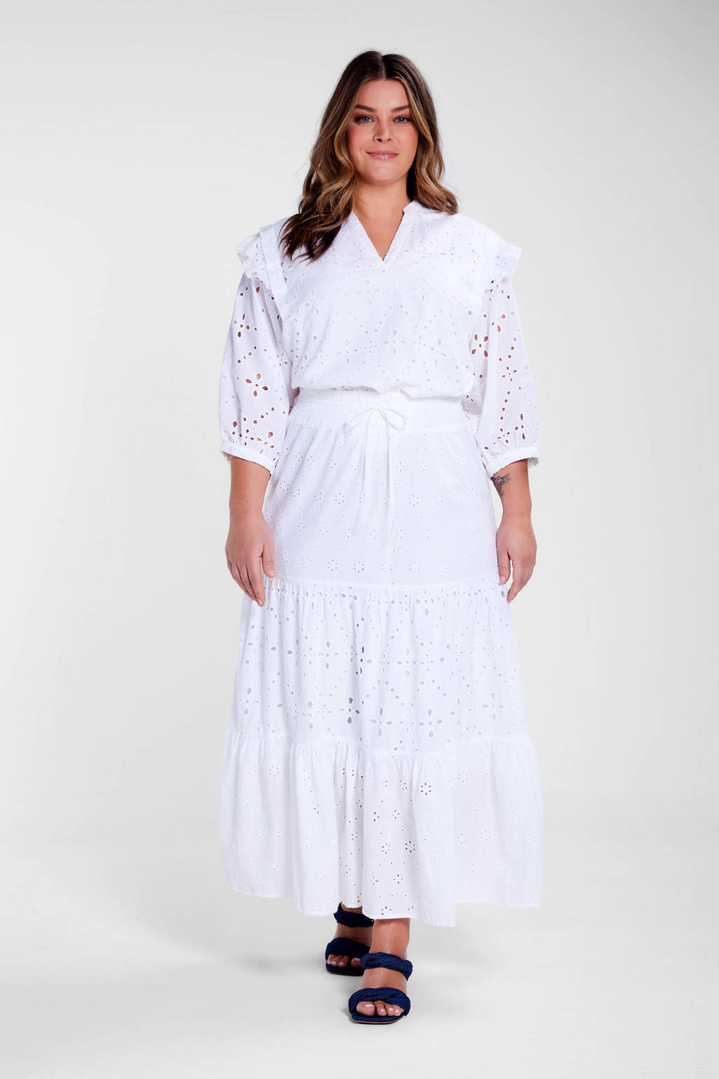 Miljuschka Jurk Met Broderie Broderie Wehkamp Lange Rok Miljuschka