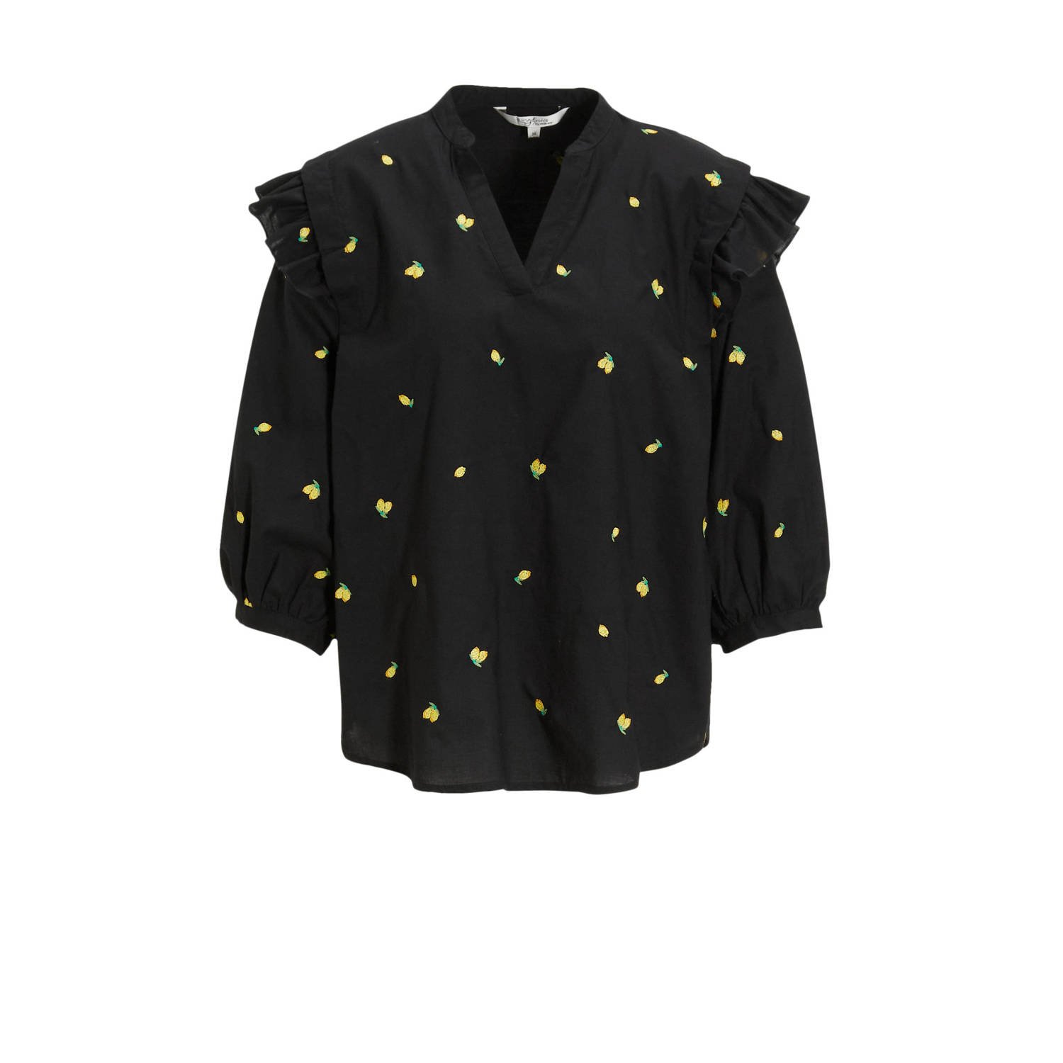 Miljuschka by Wehkamp blouse met borduursels zwart