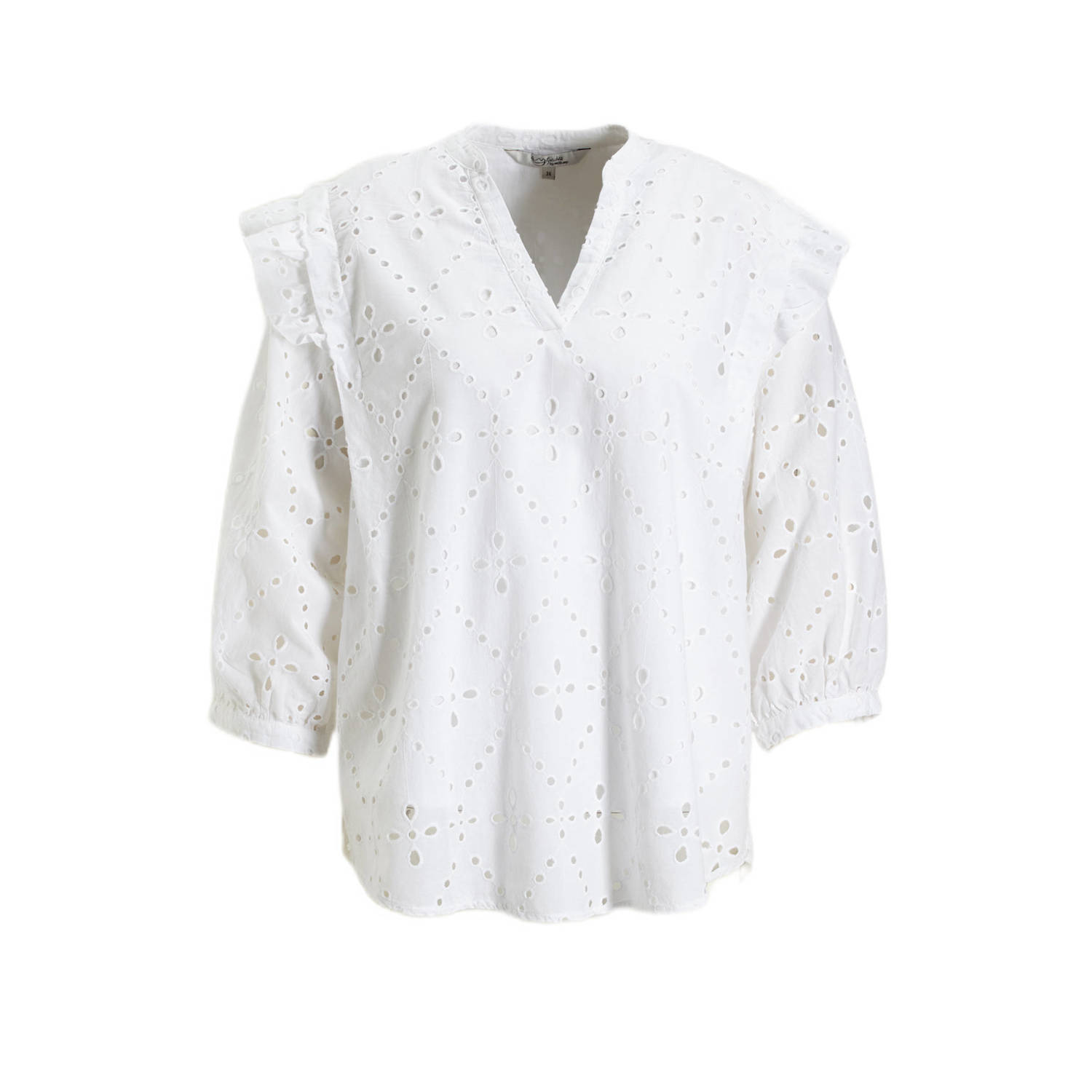 Miljuschka by Wehkamp blouse met broderie wit