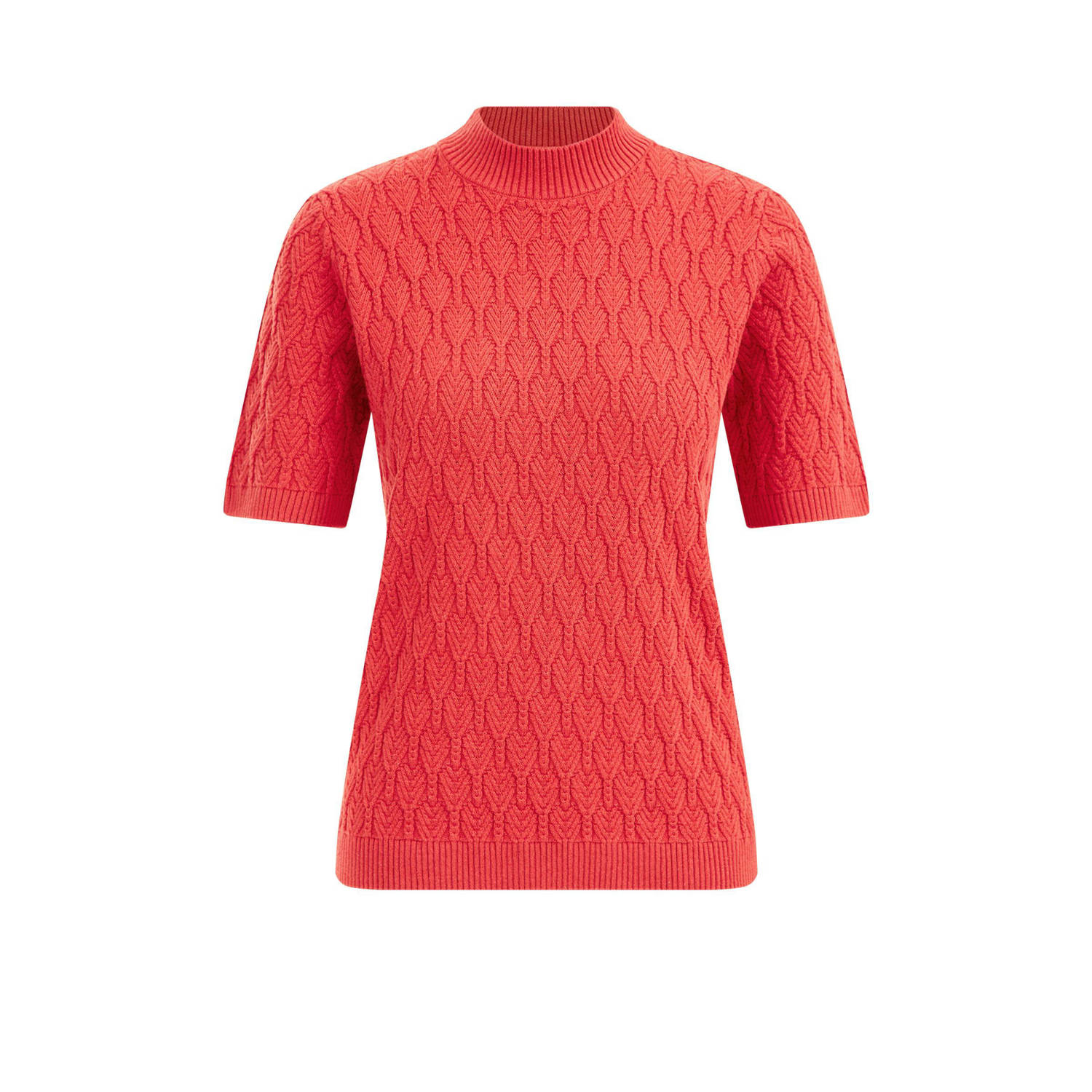 WE Fashion gebreide trui van biologisch katoen rood