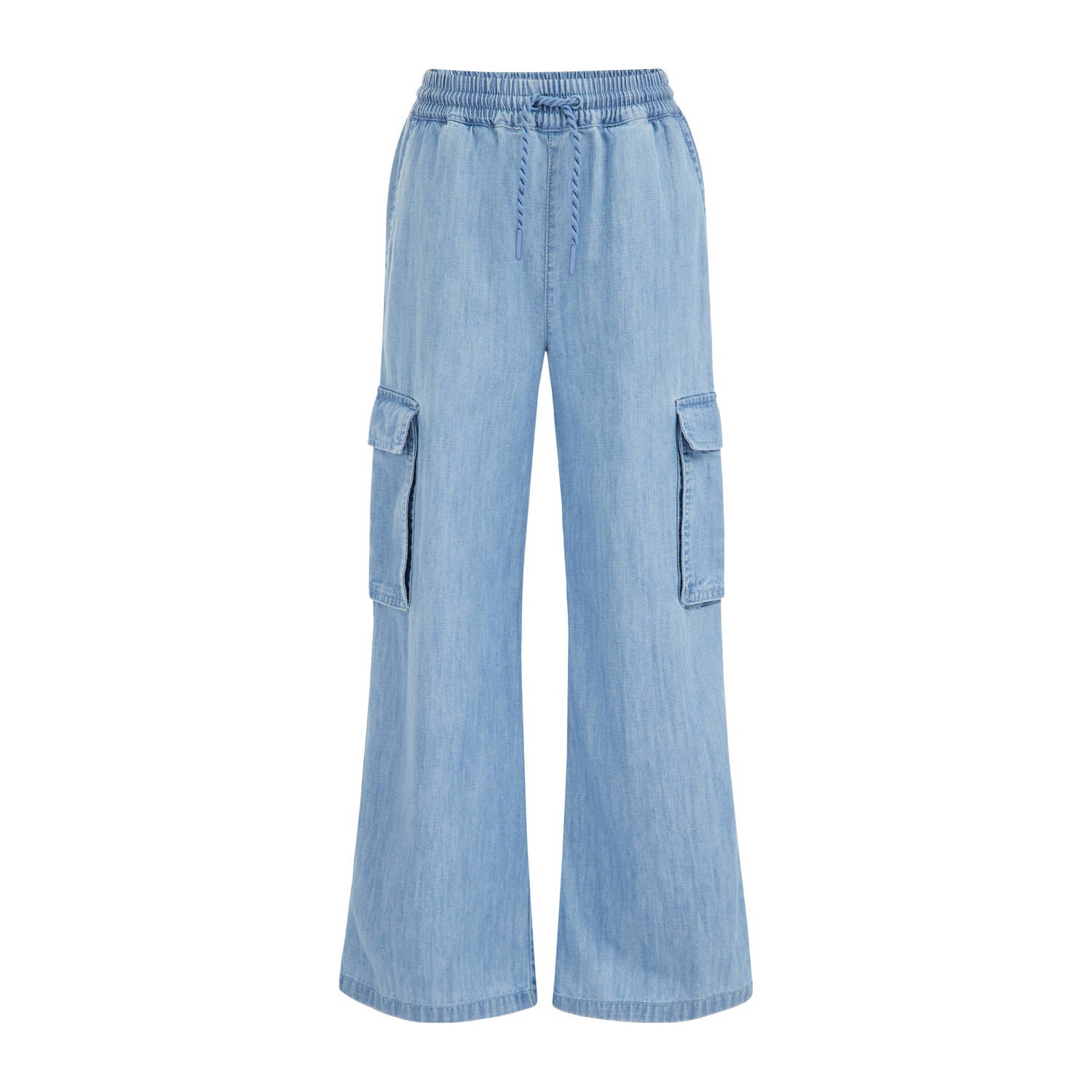 WE Fashion Blue Ridge wide leg jeans blue denim Broek Blauw Meisjes Katoen 104