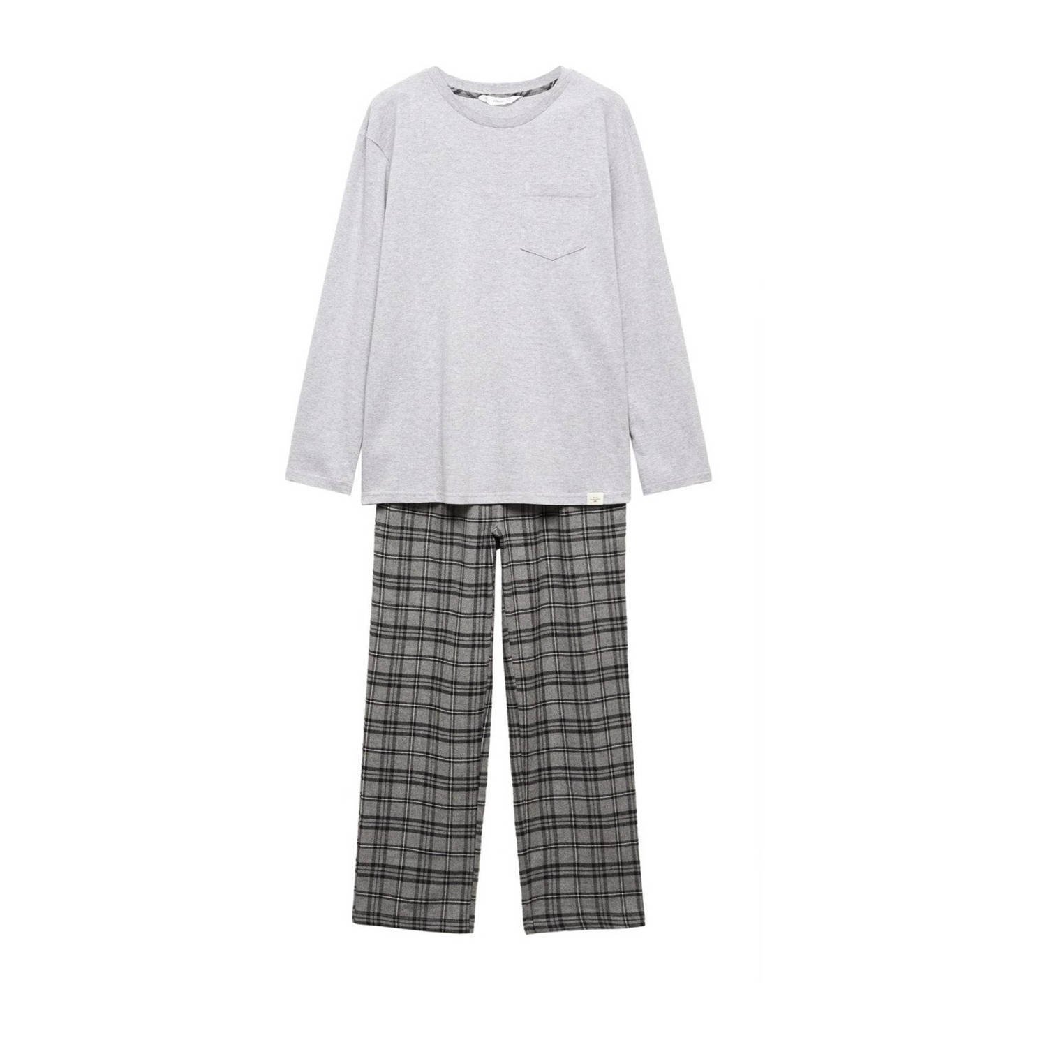Mango Kids Pyjama grijs donkergrijs