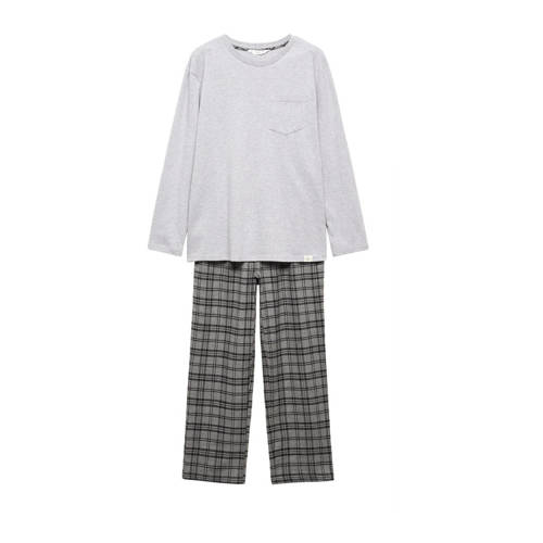 Mango Kids Pyjama grijs/donkergrijs