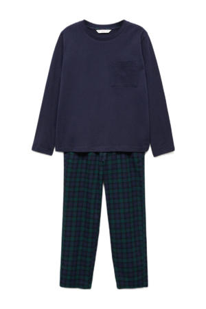   geruite pyjama donkerblauw/groen