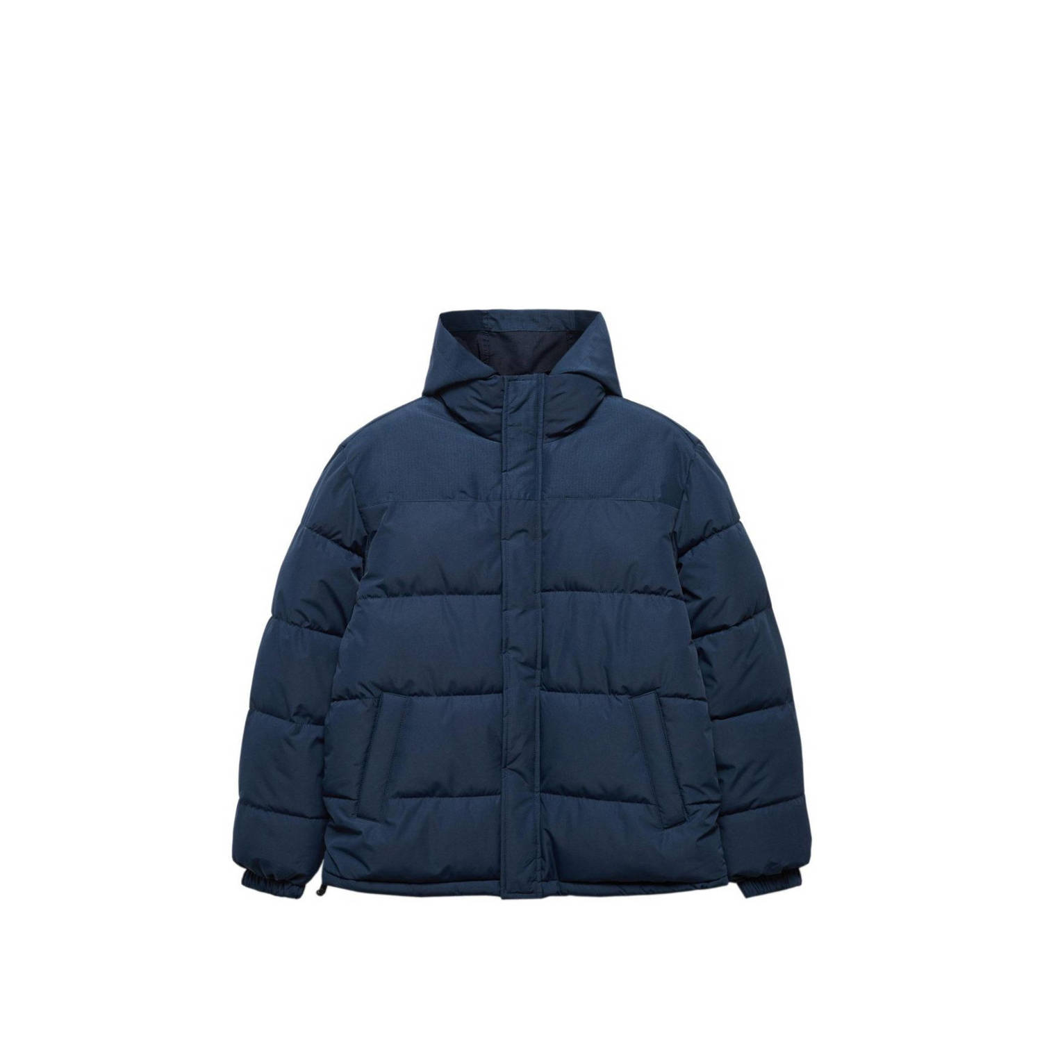 Mango Kids gewatteerde winterjas donkerblauw