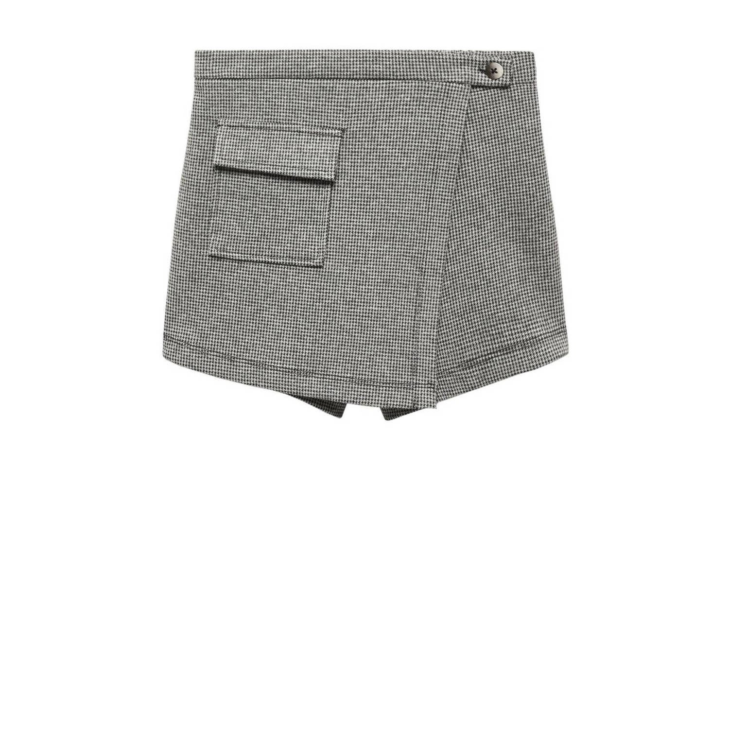 Mango Kids geruite skort zwart wit