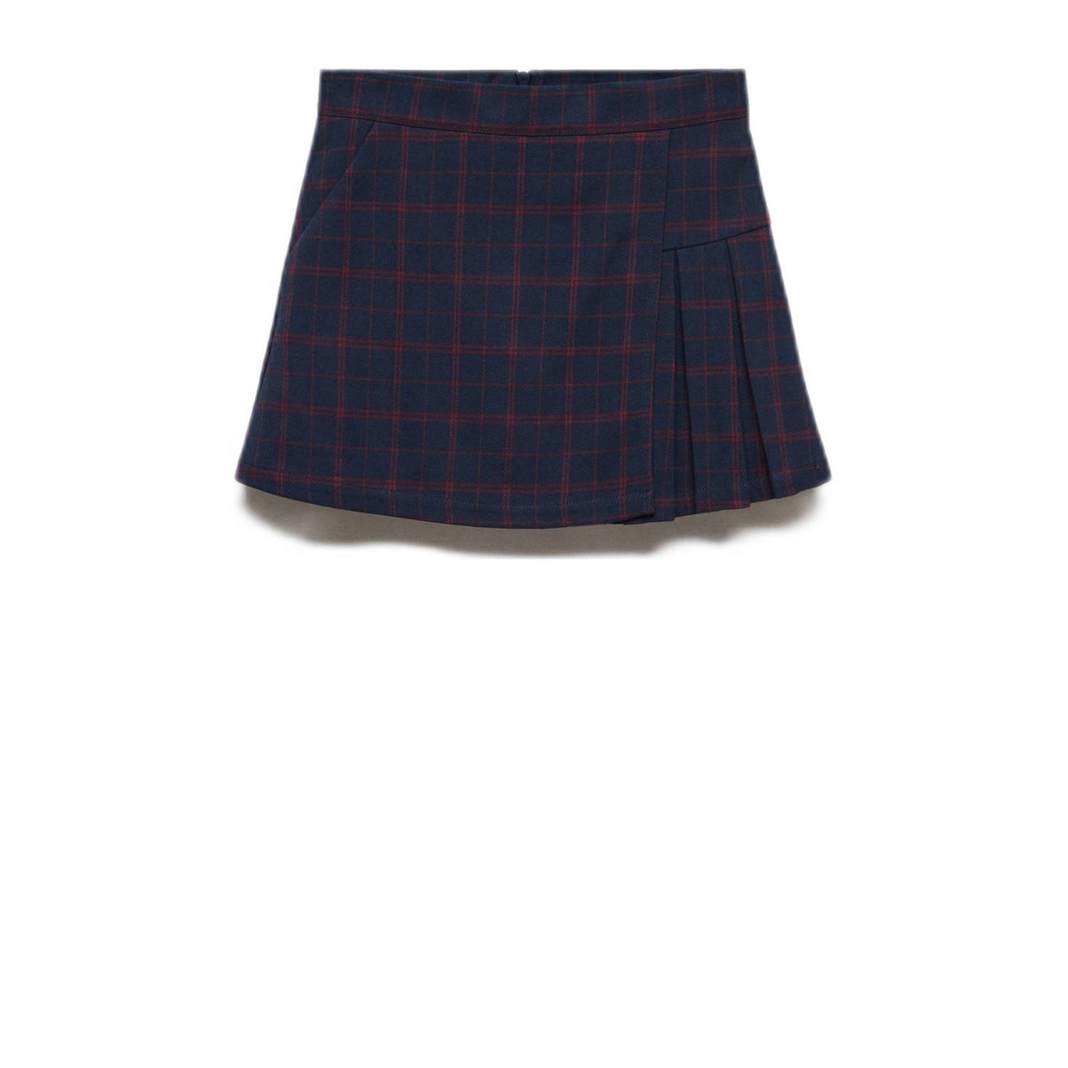 Mango Kids geruite rok donkerblauw rood