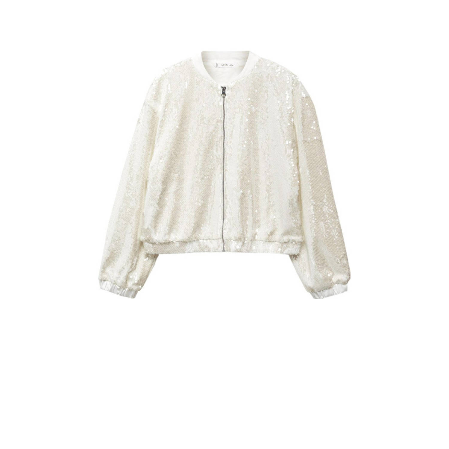 Mango Kids jasje met pailletten wit