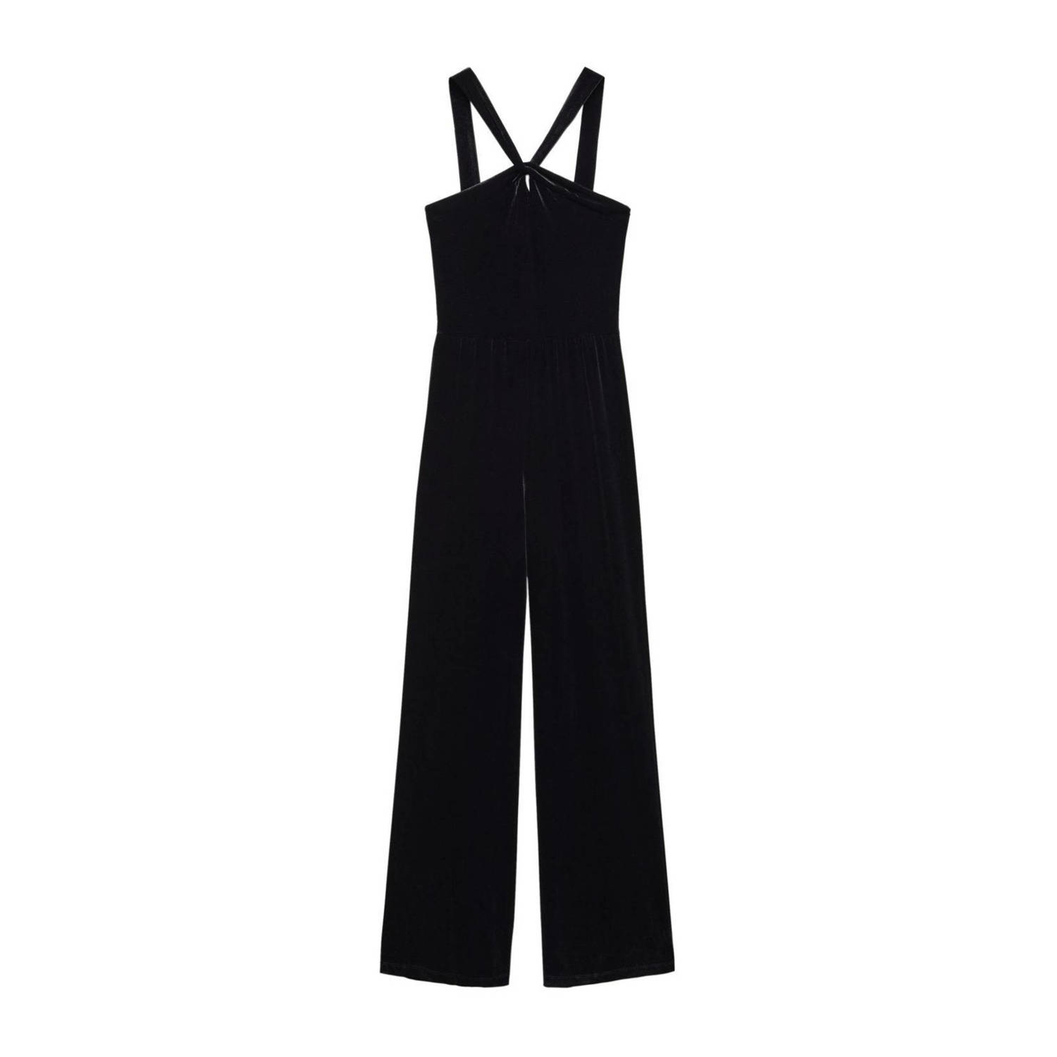 Mango Kids fluwelen jumpsuit zwart