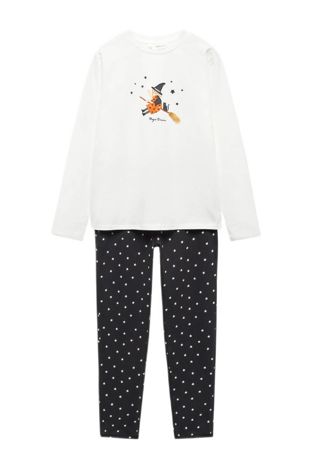 pyjama met printopdruk zwart/wit