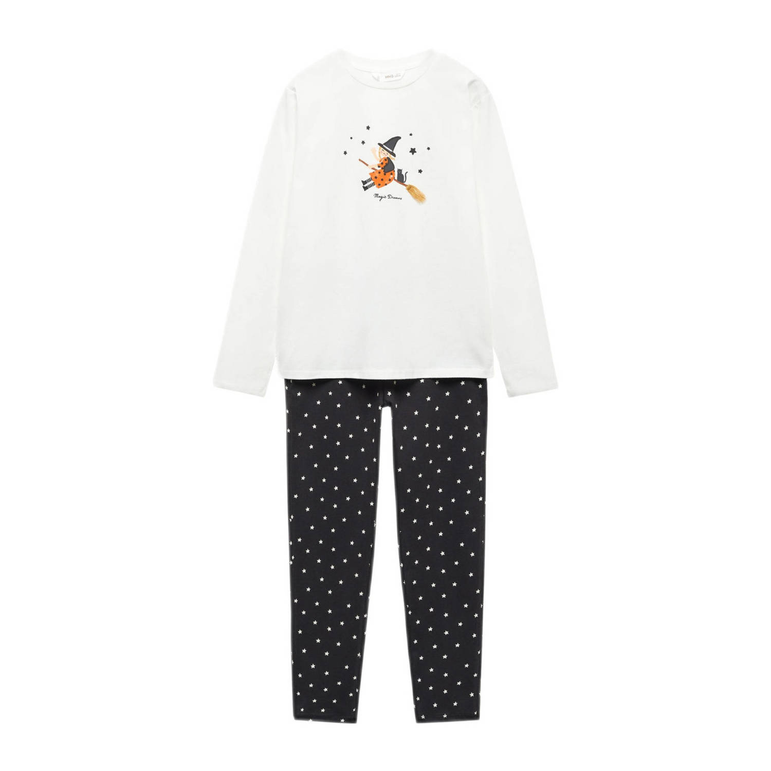 Mango Kids pyjama met printopdruk zwart wit
