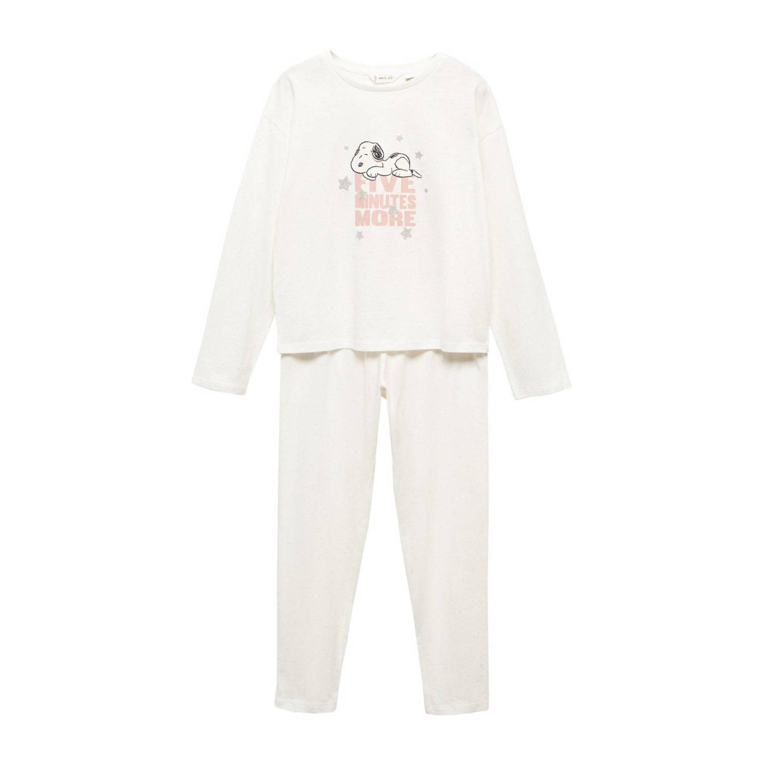 Mango Kids pyjama Snoopy met printopdruk wit