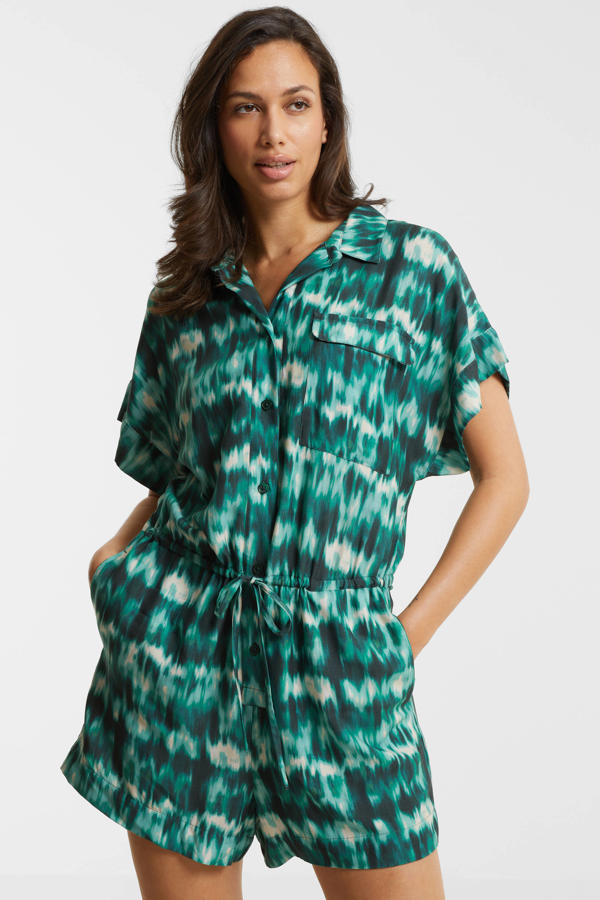 Anytime playsuit met linnen khaki Anytime playsuit met linnen khaki