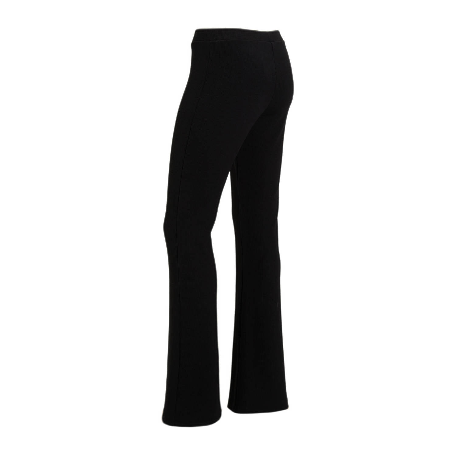 anytime flared broek met textuur zwart