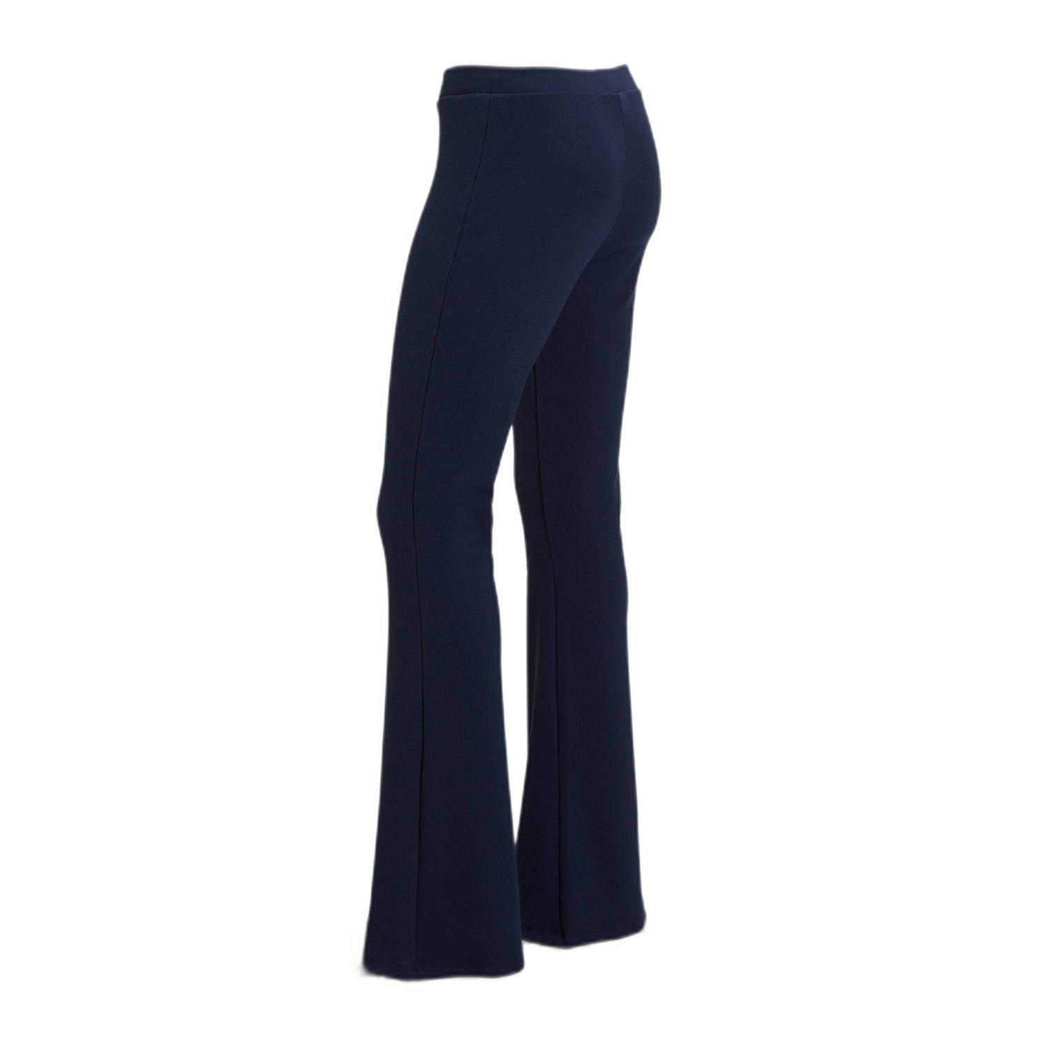 anytime flared broek met textuur marineblauw