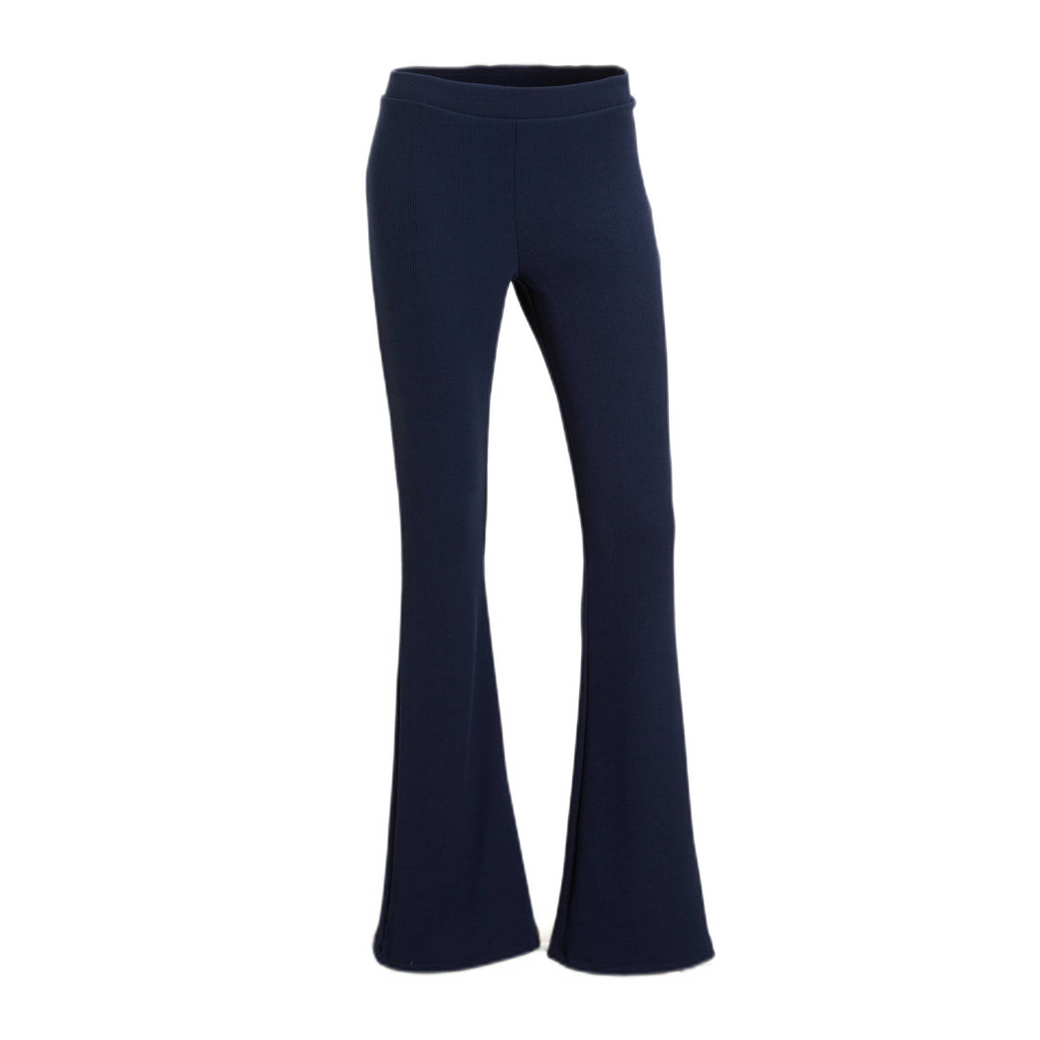 Anytime flared broek met textuur marineblauw