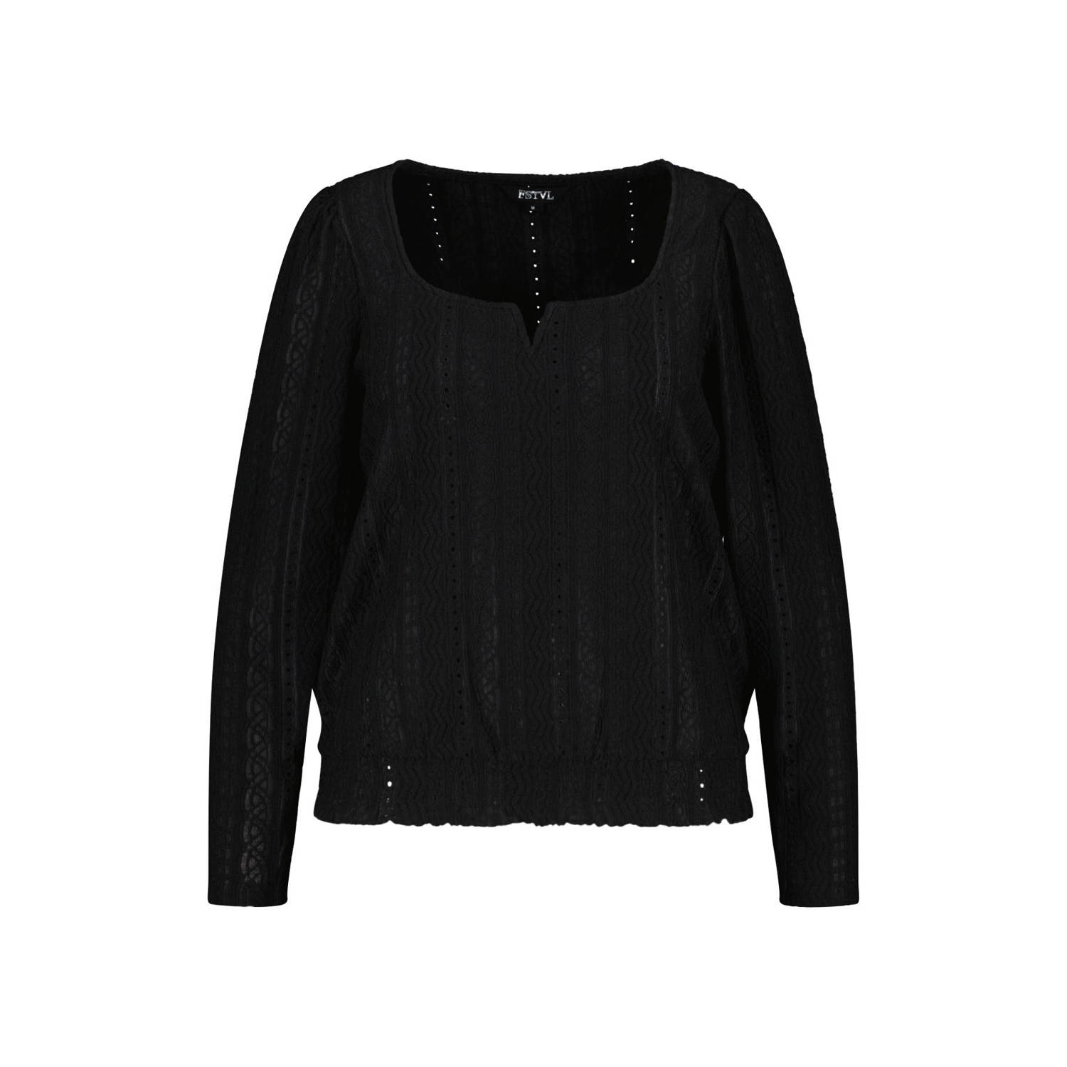 MS Mode geweven blousetop zwart