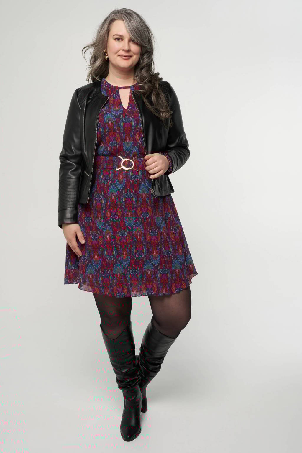 MS Mode imitatieleren jas zwart wehkamp