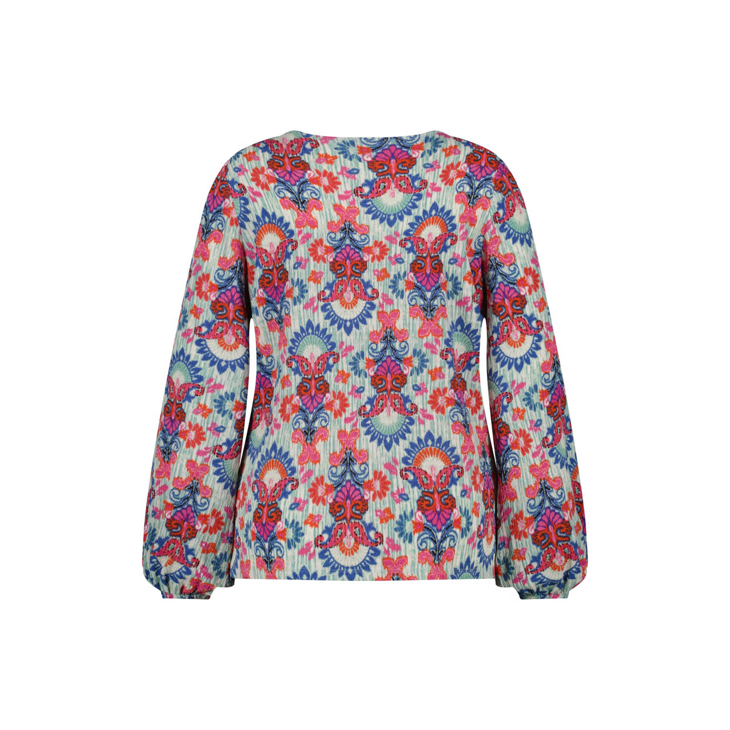 MS Mode blousetop met paisleyprint roze kaki blauw