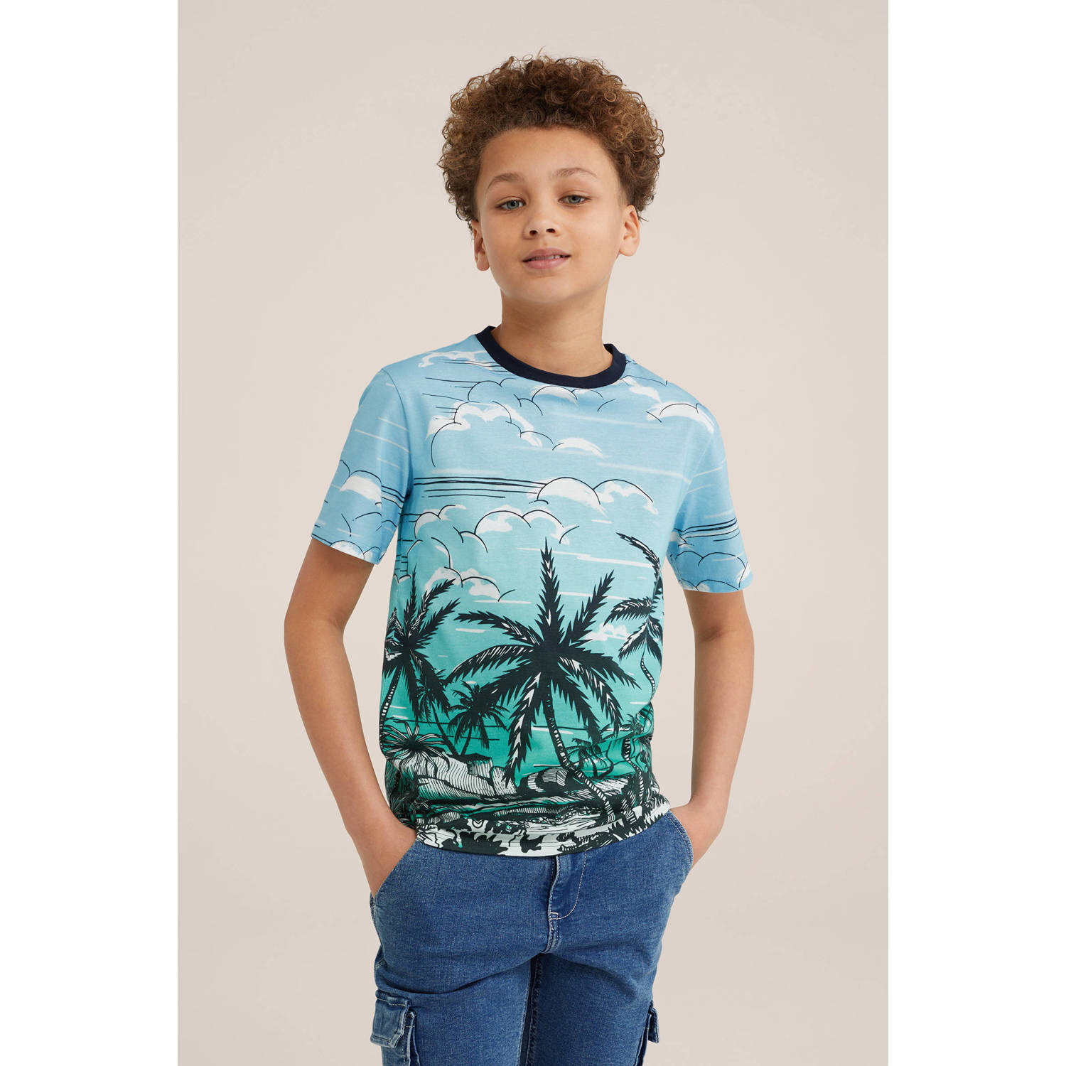 WE Fashion T-shirt met all over print multi