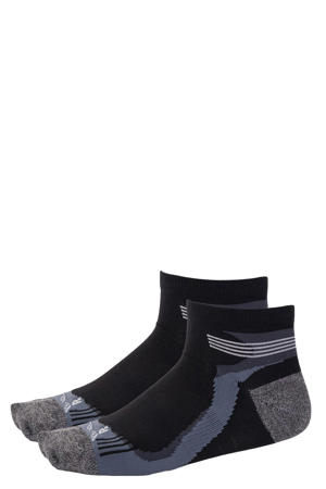 sportsokken Running Socks Low (set van 2) zwart/grijs
