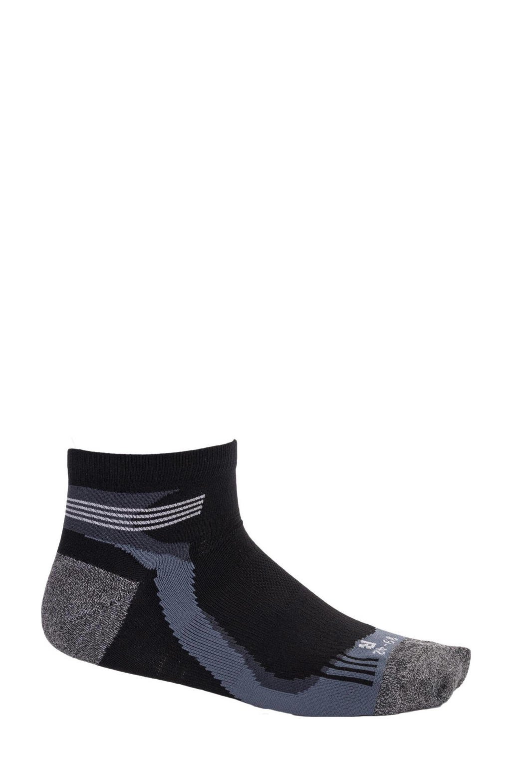 Rucanor sportsokken Running Socks Low (set van 2) zwart/grijs