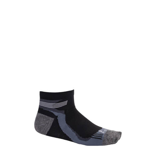 Rucanor sportsokken Running Socks Low (set van 2) zwart/grijs