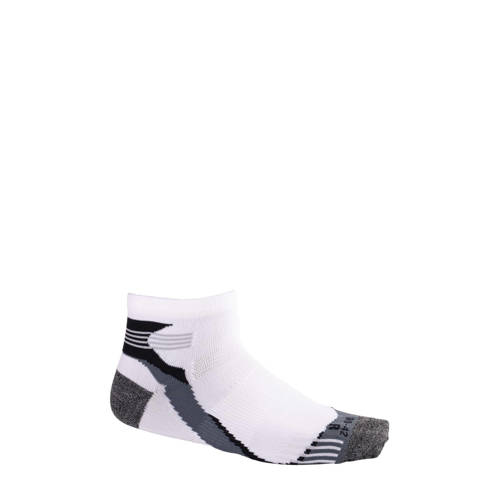 Rucanor sportsokken Running Socks Low (set van 2) wit/grijs