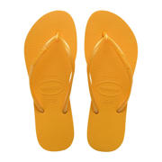 thumbnail: Gele dames Havaianas Slim teenslippers van rubber met effen