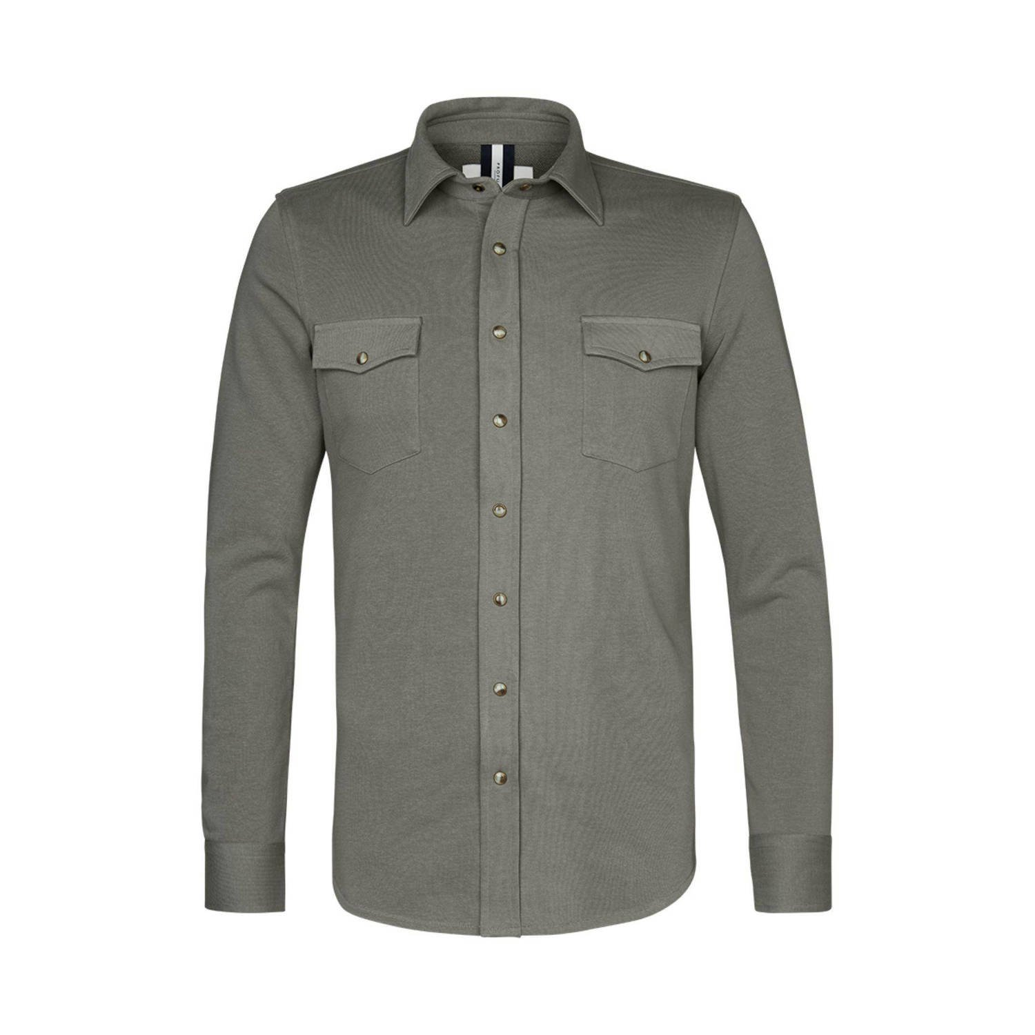 Profuomo Groen Overshirt Jersey Drukknopen Green Heren