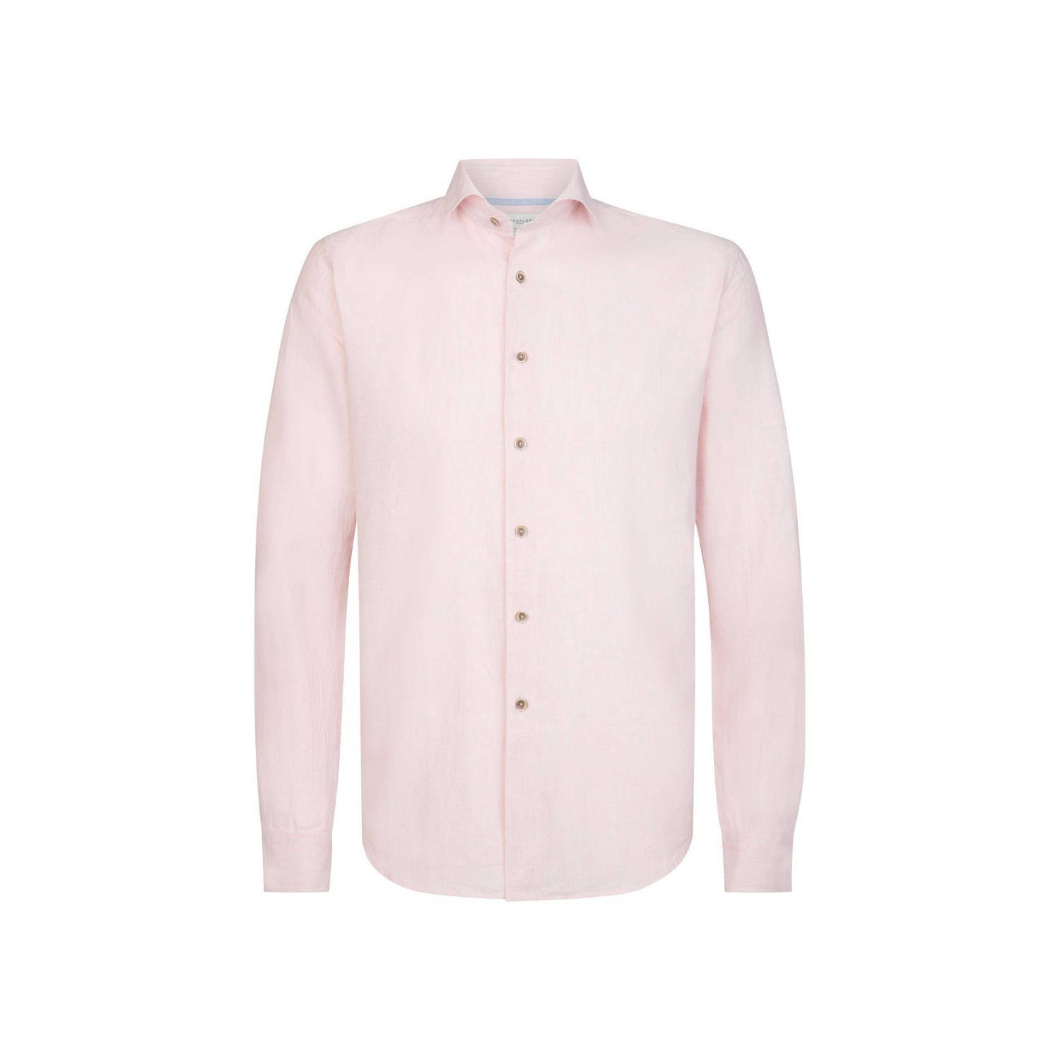 Profuomo slim fit strijkvrij overhemd pink