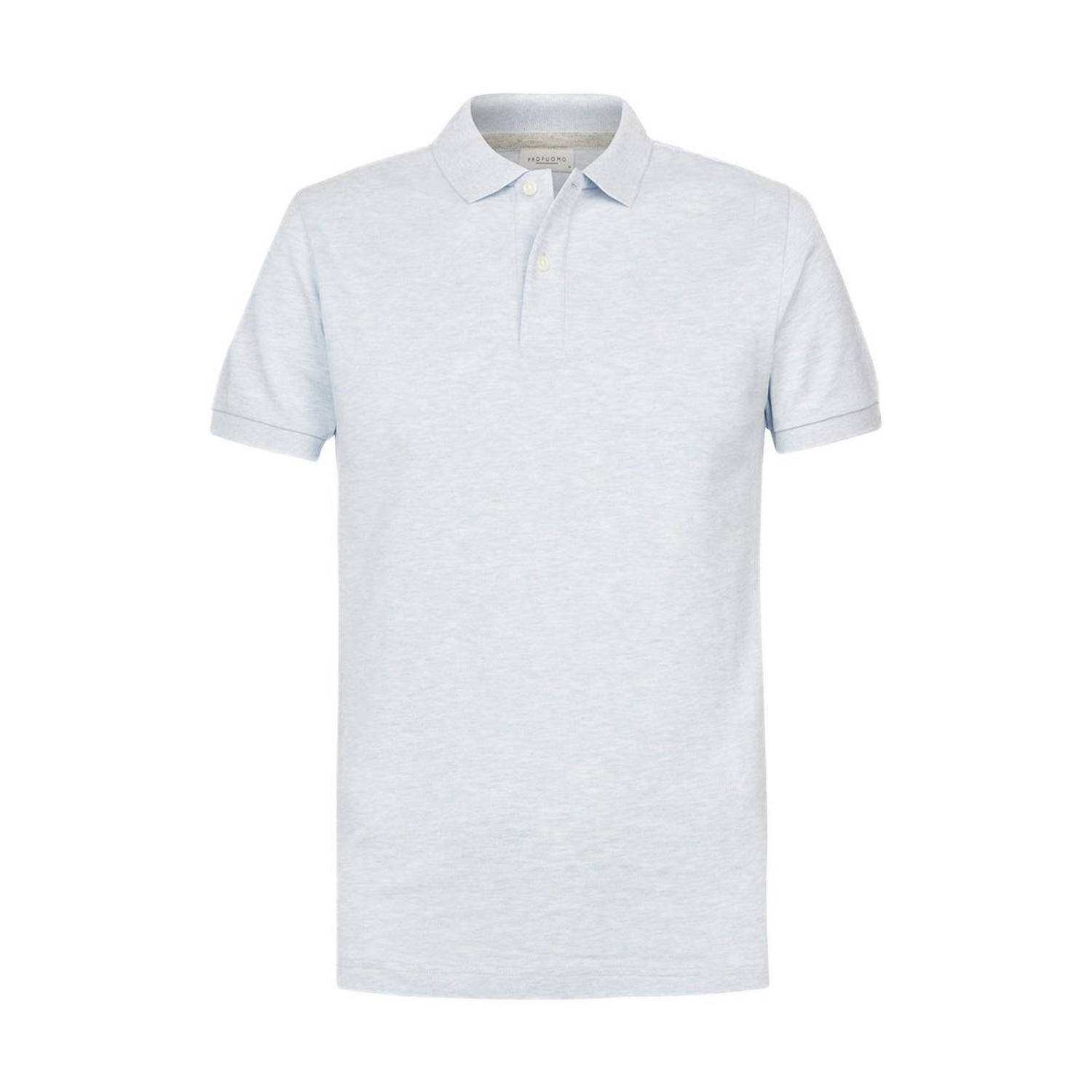 PROFUOMO Heren Polo's & T-shirts Polo Short Sleeve Lichtblauw