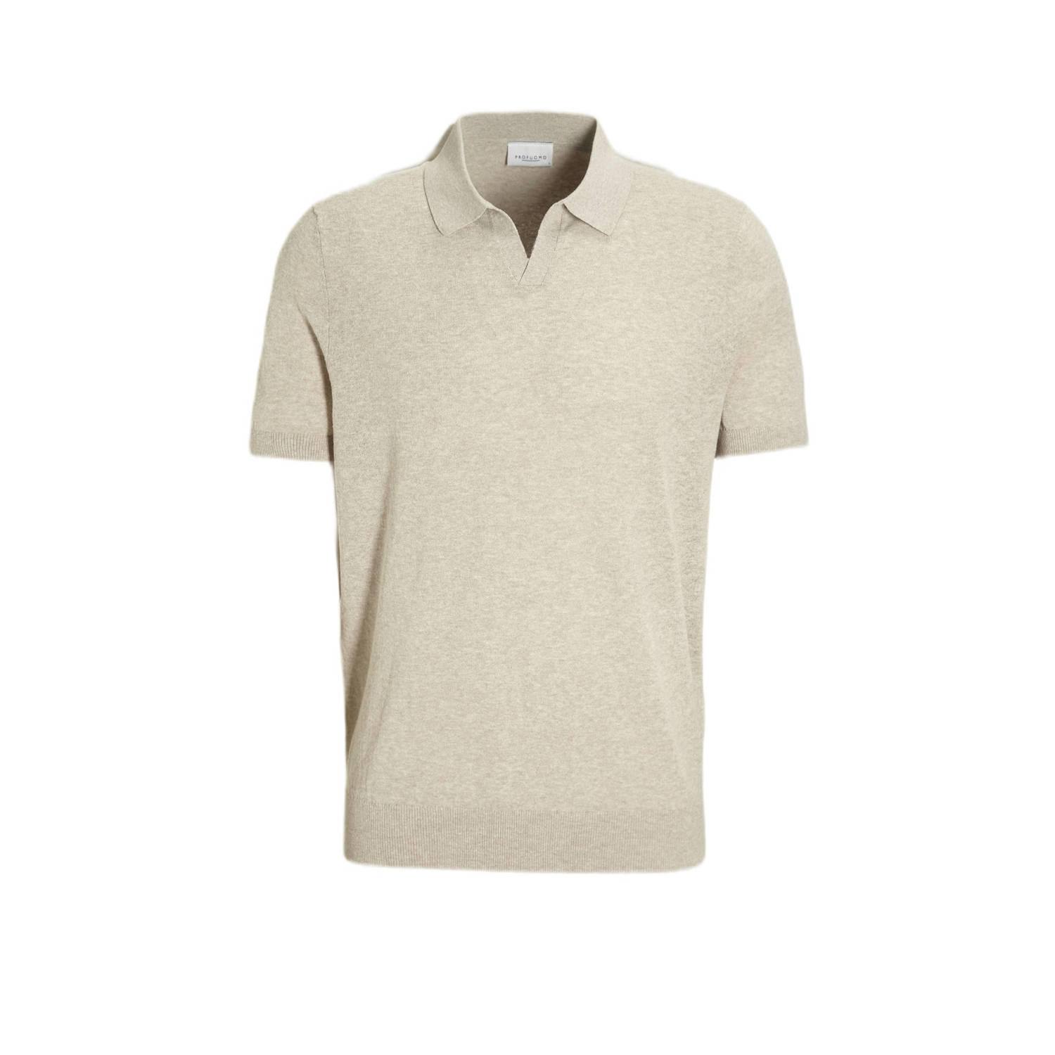 Profuomo gebreide slim fit polo beige