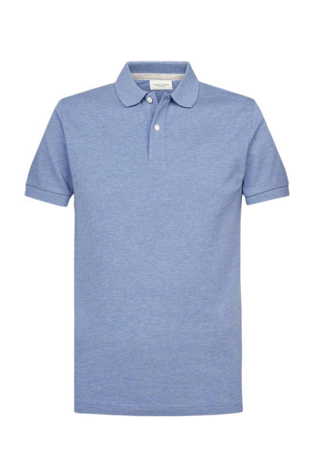 Profuomo slim fit polo blauw kopen? Morgen in huis wehkamp