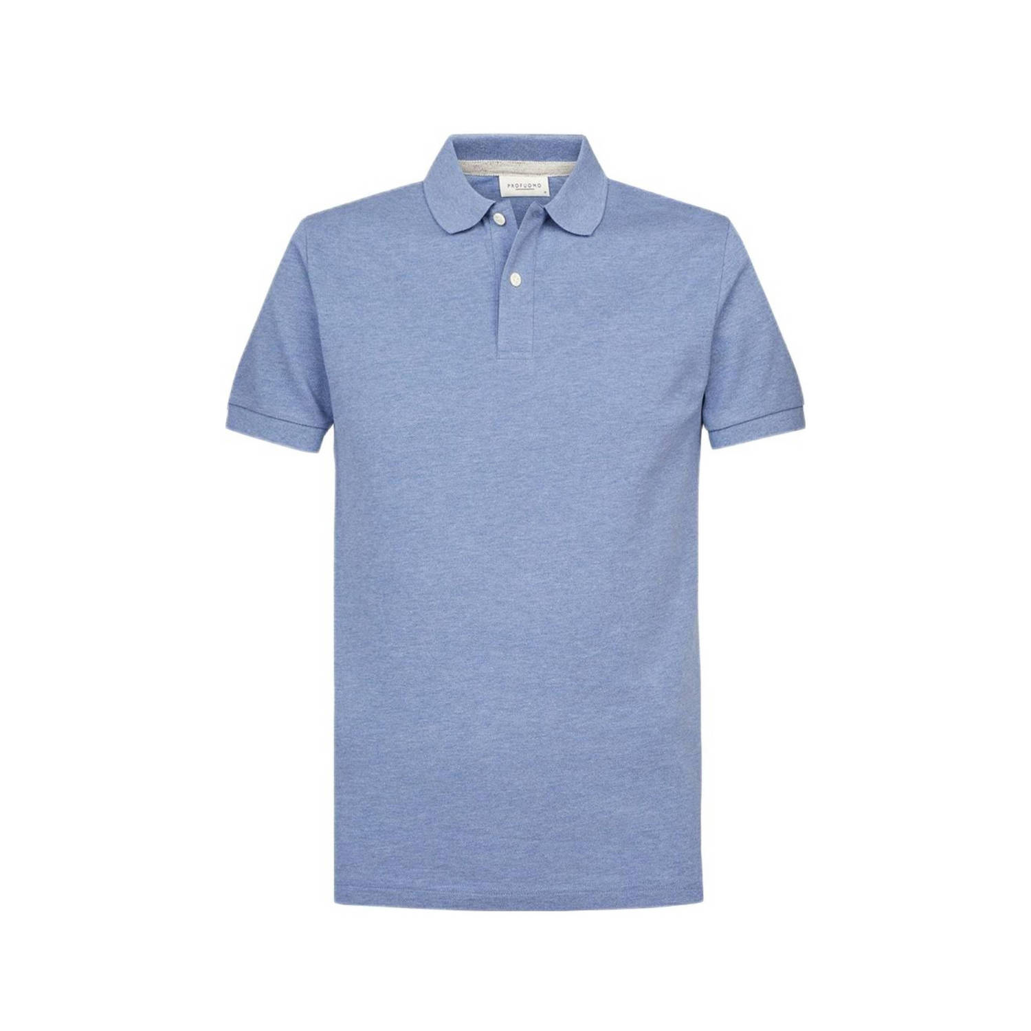 PROFUOMO Heren Polo's & T-shirts Polo Short Sleeve Blauw