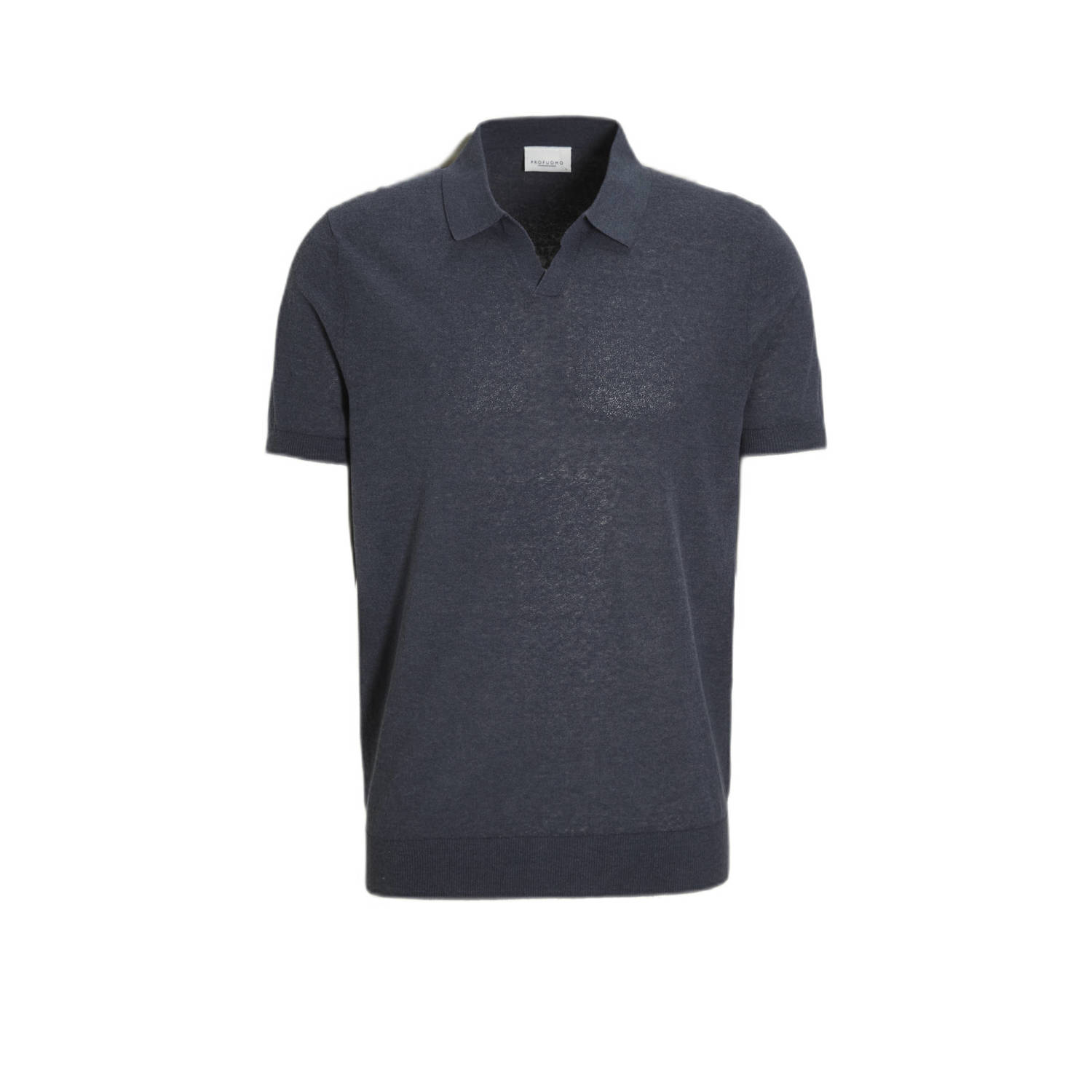 Profuomo gebreide slim fit polo navy