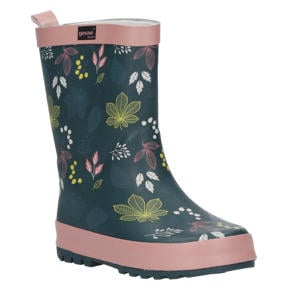 Fleur regenlaarzen donkerblauw/roze