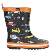 thumbnail: Donkerblauwe jongens Gevavi regenlaarzen van rubber met all over print