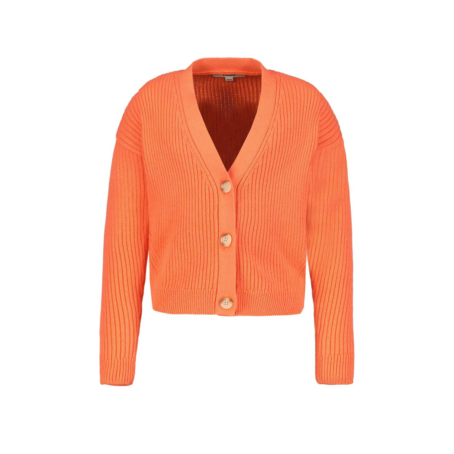 Garcia vest oranje Meisjes Katoen V-hals Effen 128