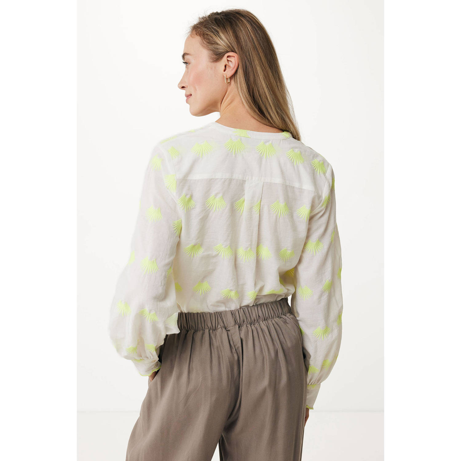 Mexx blouse met all over print creme