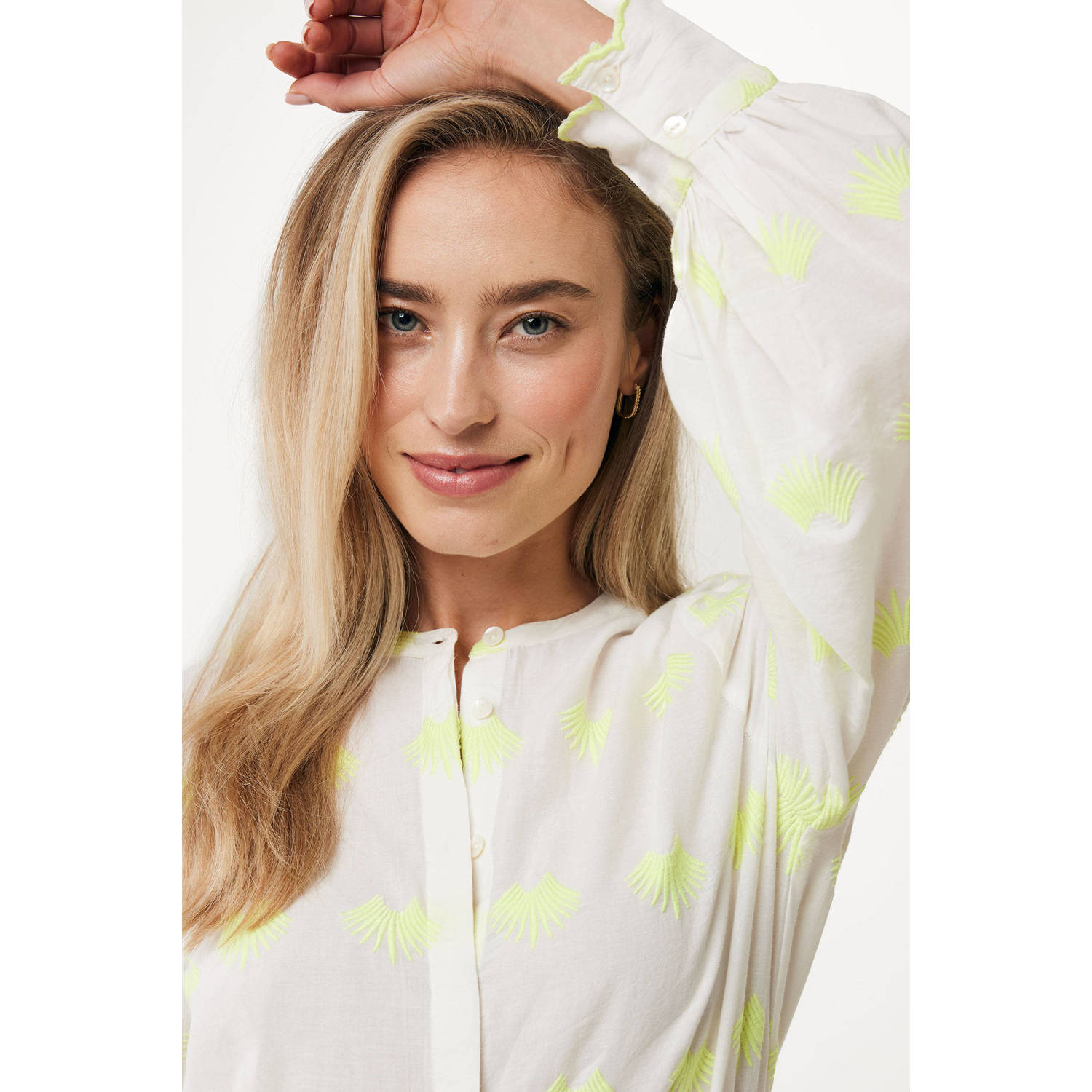 Mexx blouse met all over print creme