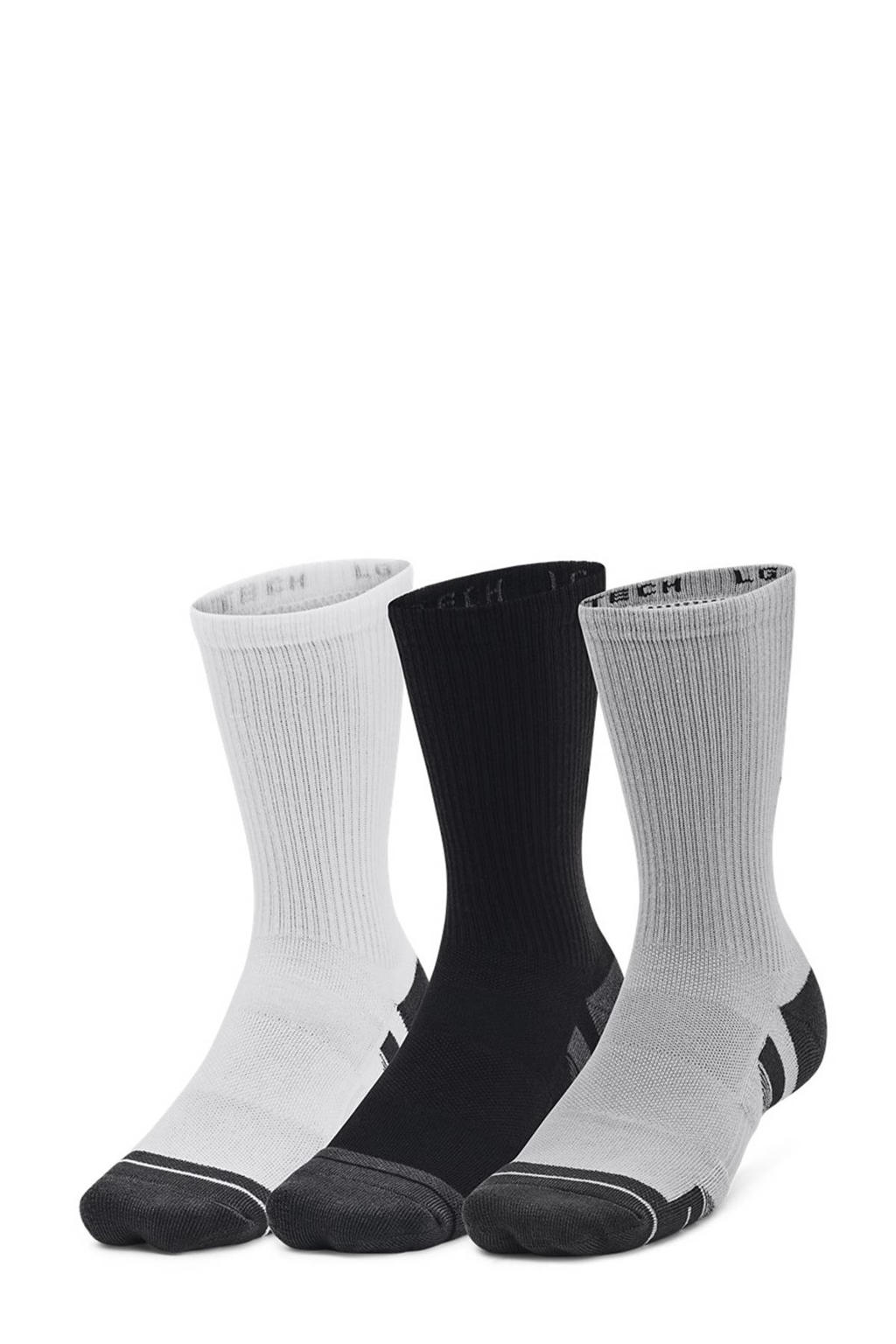 Under Armour Senior  sportsokken - set van 3 grijs/wit/antraciet