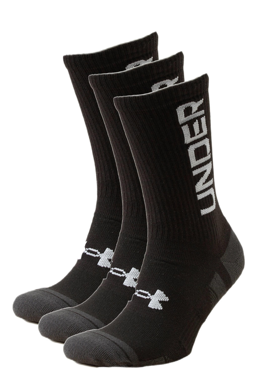 Under Armour Senior  sportsokken - set van 3 zwart/wit